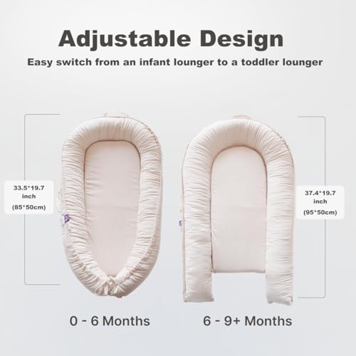 Image of Infant Lounger, Baby Nest Cover for Baby Girls & Boys, Newborn Essentials for Baby 0-12 Months, 100% Cotton Breathable (CreamyWhite Corduroy)