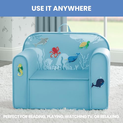 Delta Children Mix & Match Cozee Kids Chair with Interchangeable Patches, Underwater - image 4