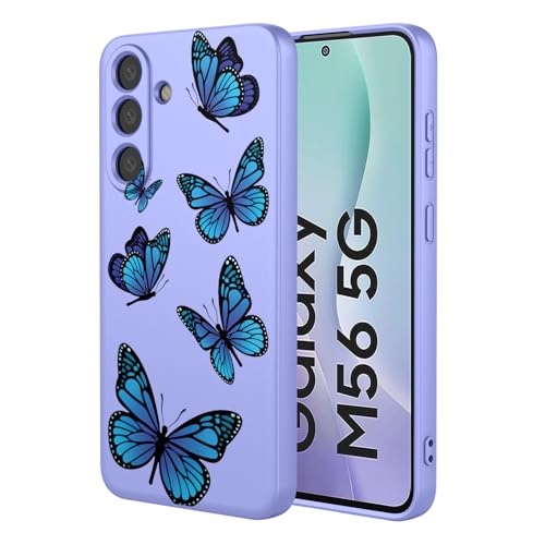 Protection Samsung Galaxy M56 anti-chute coque TPU souple papillon violet