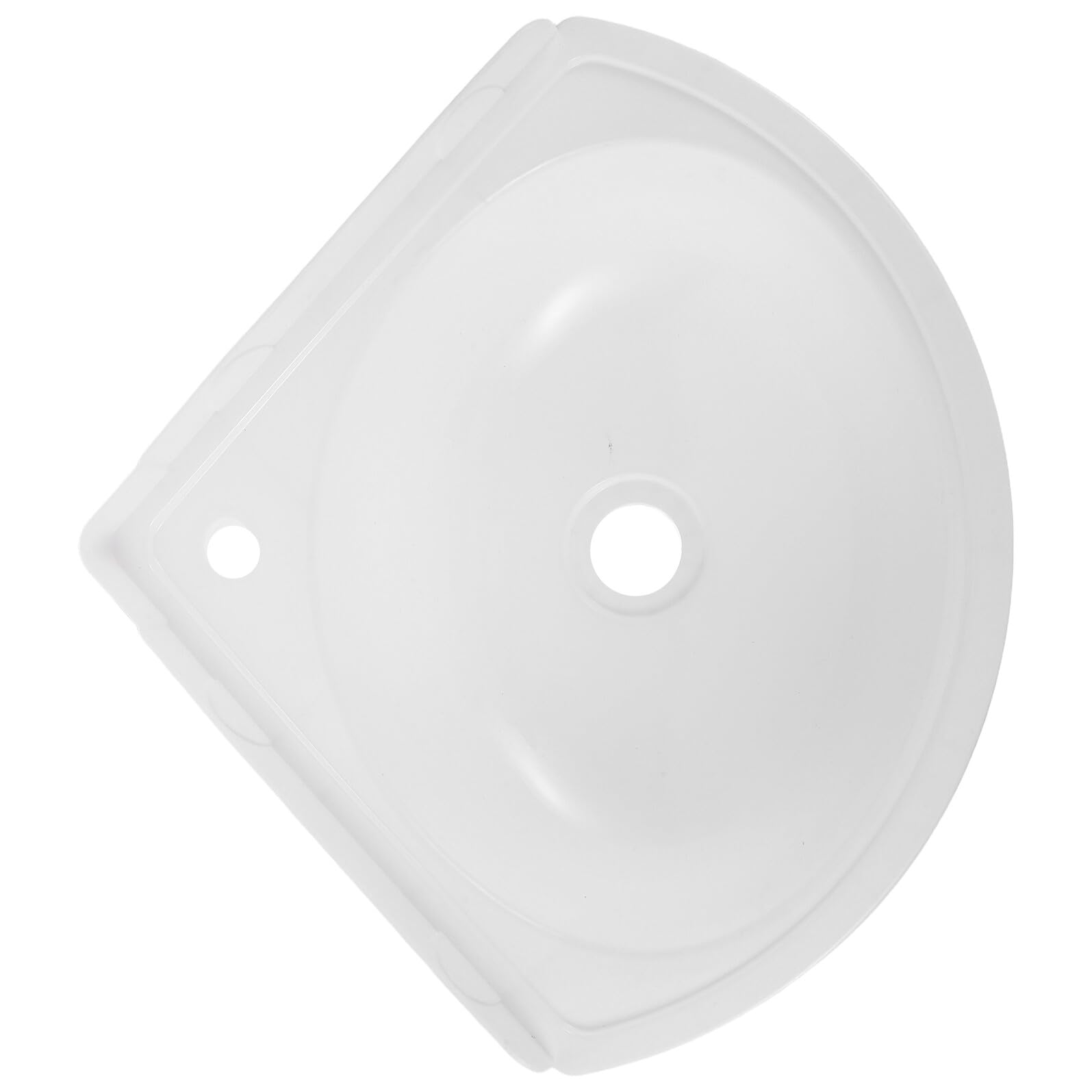 Gatuida Lavabo de Esquina Triangular Pequeño Blanco, Montado en Pared, Ligero Plástico, Adecuado para Baños Compactos y Espacios Reducidos