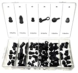 Gummi Schutzkappen-Set für Entlüfterschraube bzw. Entlüftungsventil am Bremssattel/Abdeckkappen-Satz Staubschutzkappen Sortiment auch für Schmiernippel Fettnippel 6 vers. Ausführungen, 90-tlg.