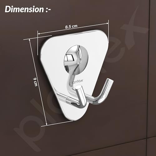 Image of Plantex Pyramid Stainless Steel Robe Hook for Bathroom /Cloth Stand /Towel Hanger /Bathroom Accessories (Chrome) - Pack of 1