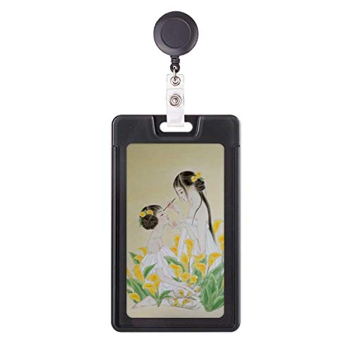 Porte-badge rétractable pour blouse médicale style aquarelle zen