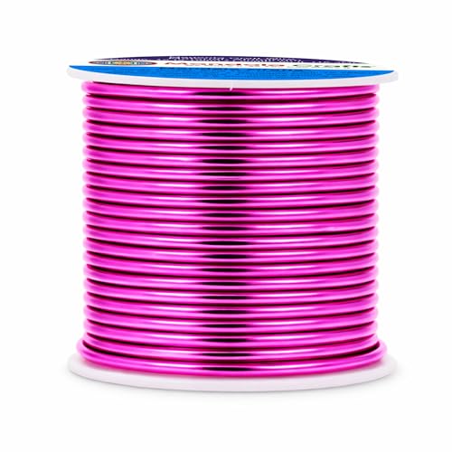 Image of Mandala Crafts 12 Gauge Magenta Anodized Aluminum Craft Wire, 60 FT | Colored, Flexible, Bendable, for Bonsai, Armature, Sculpting, Wire Wrapping, Jewelry Making, Weather & Tarnish Resistant