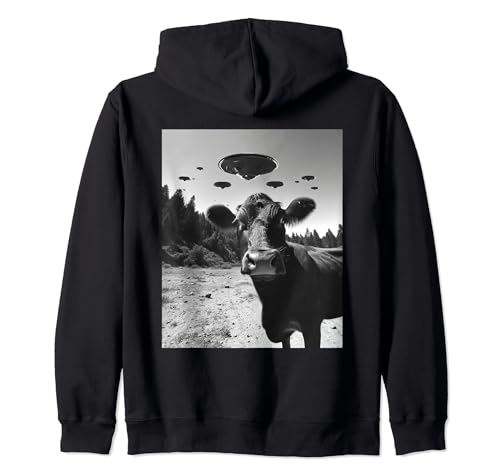 Criador de vacas - Funny Alien Selfie Red Angus Ganado OVNI Sudadera con Capucha