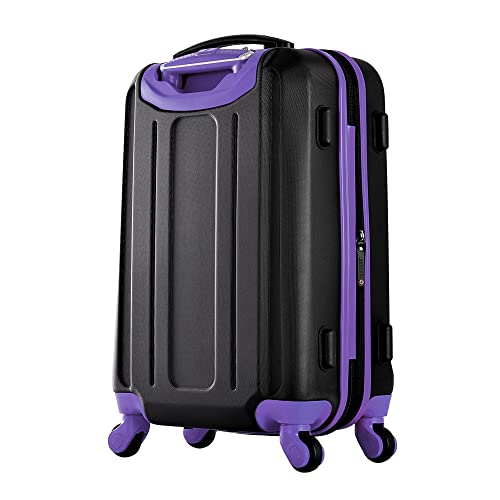 Olympia U.s.a. Apache Ii 21" Carry-On Spinner Carry-On Luggage, Black+Purple #TOP1
