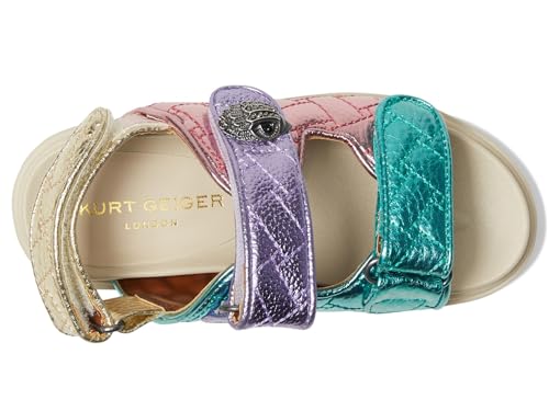 Kurt Geiger London Girls Mini Orson (Little Big Kids) Sandal, Pastel Rainbow, 22