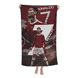 Luja Dling #7 Ronaldo Beach Towels Travel Swimming Bath Gym Towel Sandproof Compact Gift for Men Women, White