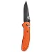 Benchmade - Griptilian 551 Knife, Plain Drop-Point, Coated Finish, Orange Handle
