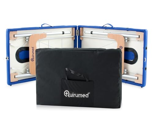 QUIRUMED Transportrucksack für klappbare Massageliegen, 17 x 93 x 63 cm, Nylon, schwarze Farbe, verstellbarer Griff, Vordertasche