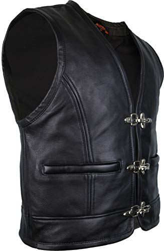MDM Biker Lederkutte seitlich geschloßen, Herren, schwarz (Gr. 2XL)