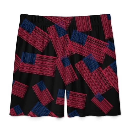U.S.A Barcode Flag Freedom for Sale Men's Pajama Bottoms Lounge Pj Shorts Stretch Sleep Shorts for Home Vacation Beach4