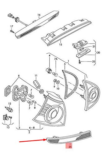 Right Bumper Reflector 1K6945106A : Amazon.de: Automotive