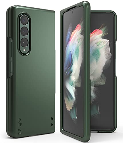 Image of Ringke Polycarbonate Slim Case Compatible For Samsung Galaxy Z Fold 3, Hard Thin Solid Premium PC Shockproof Lightweight Protective Phone Cover For Z Fold3 5G 2021 (Deep Green)