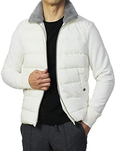 Amazon ヘルノ Herno Resort コレクション 超軽量ダウン カシミヤ混 スウェット 切り替え スタンド ダウン ブルゾン 52 オフホワイト コート ジャケット 通販
