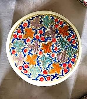 Hand Painted Paper Mache Decorative Box, Round, Multicolour Floral Design, 4 Inch-image-13