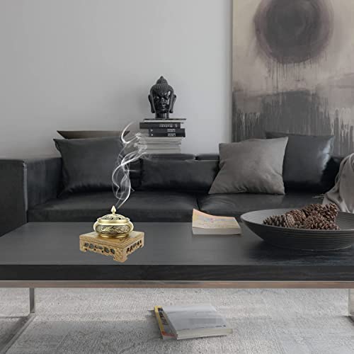 Funmaker Pure Copper Incense Holder Gift Set With Lid Indoor Incense Decoration - Sturdy Burner For Incense (Red) #TOP3