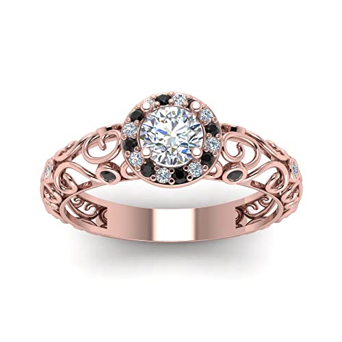 Bague de fiançailles vintage plaqué or rose pour une demande magique