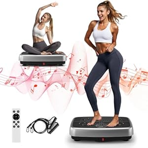 Vibration Plate, MOSUNY Vibration Plate Exercise Machine For Lymphatic Drainage, 2025 Upgraded Double Motors Vibration Plate for Weight Loss, 450 LBS Capacity Vibration Plate For Whole Body Workout