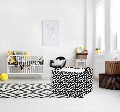 Image of CLOCOR Rectangular Storage Basket Empty,Gift Basket,Waterproof Storage Bin with Handles,Room Decor(Unique Bat)