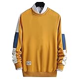 Photo Gallery felpa classica da uomo felpa da uomo con scollo rotondo con cuciture a forma di personalità bella top casual (colore : giallo, size : l) Photo Gallery felpa classica da uomo felpa da uomo con scollo rotondo con cuciture a forma di personalità bella top casual (colore : giallo, size : l)