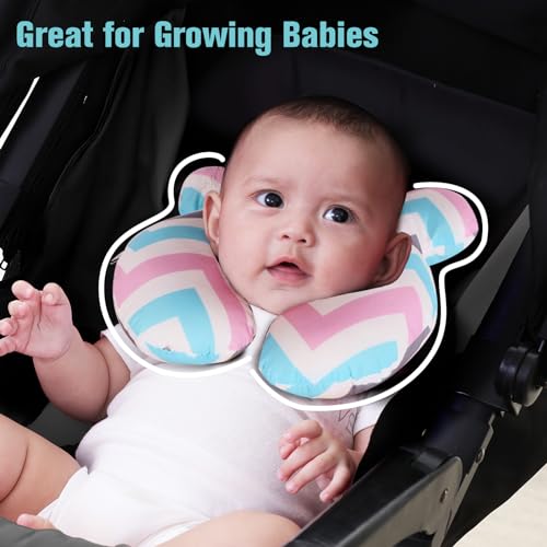 Image of KAKIBLIN Baby Travel Pillow, Upgraded Baby Neck Pillows for Car Seat, Infant Neck Support Pillow for Head and Neck,Newborn Head Support for Car Seat,Pushchair