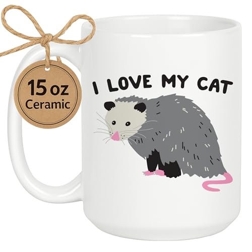 LookHUMAN Opossum Coffee Mug | Large/Cute/Funny Coffee Mug for Men & Women, Double-Side Print White Ceramic Cups, Dishwasher & Microwave Safe, Novelty Gift For Possum Lovers | Latte/Tea Mug 15oz
