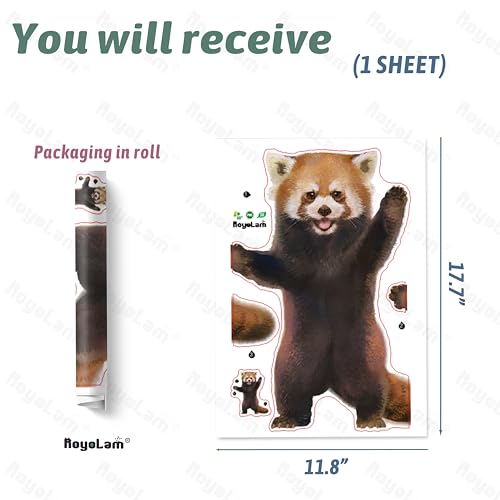Vinilo decorativo panda rojo removible y resistente al agua miniatura 4