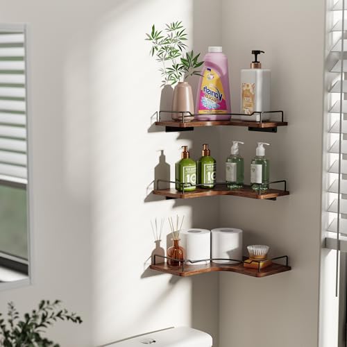 L-Shaped-Corner-Floating-Shelves-Set-of-3Rustic-Wood-Wall-Mounted-Storage-ShelvesDisplay-Shelf-for-Bathroom-KitchenBedroom-Living-Room-Office-Brown