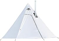 Vista 9 de Tipi - Tienda de campaña caliente con gato de estufa ignífugo para tubos de combustión, 2 ~ 3 personas, ligera, tienda de campaña tipi