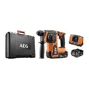 AEG PRO18V Bürstenloser Akku-Kombihammer BBH18BL2-502C (SDS-plus Werkzeugaufnahme, Max. Bohr Ø in Holz|Stahl|Beton 30|13|26 mm, inkl. 2 x 5,0 Ah Akku und Ladegerät)