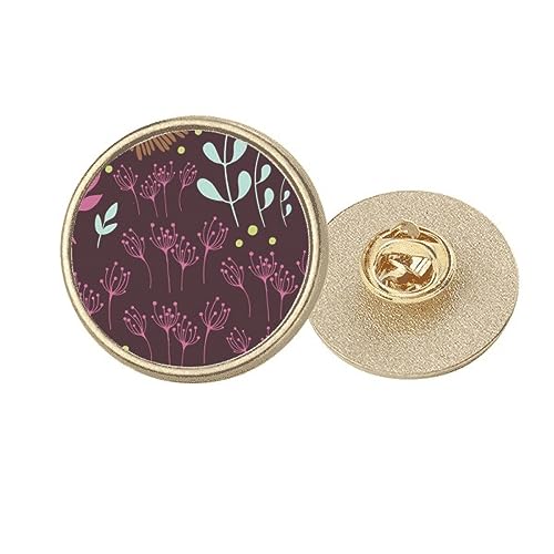 Broche ronde en métal doré fleur foncée Art Déco, l'idée cadeau rétro idéale