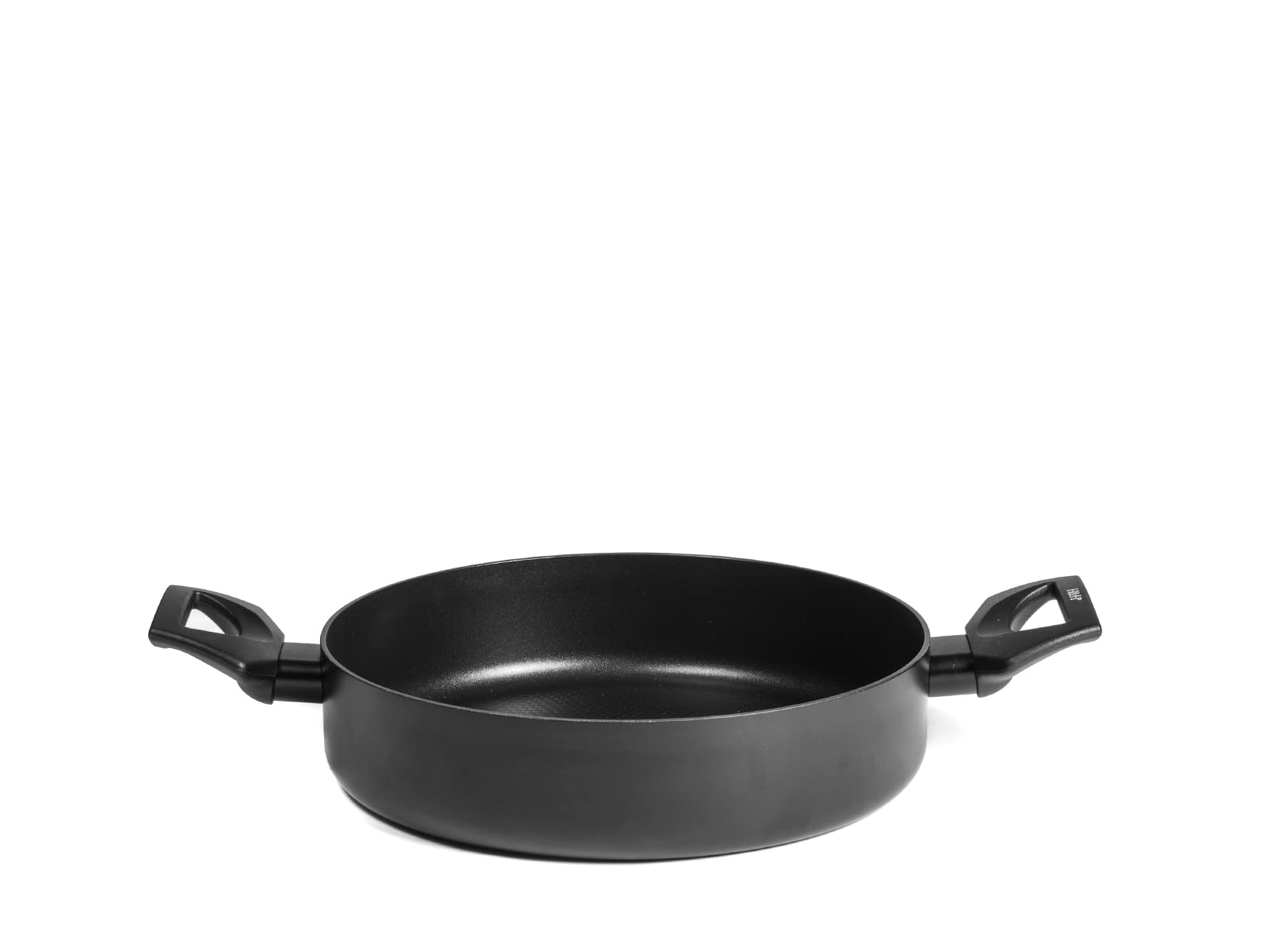 H&H All Blacks Tegame in Alluminio con rivestimento Antiaderente Pfluon, 24cm, Rivestimento interno a nido d'ape, Induzione