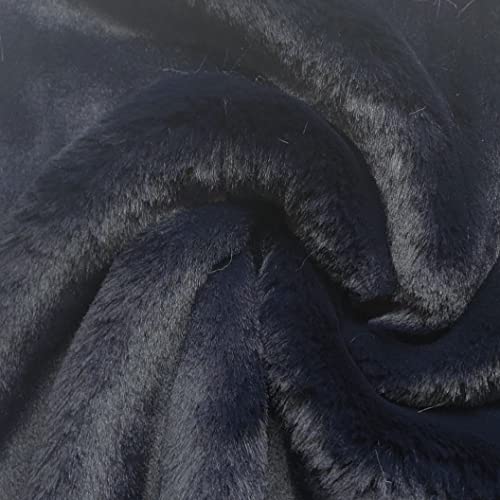 Tissu fausse fourrure bleu marine 5m x 150cm pour couture et plaid