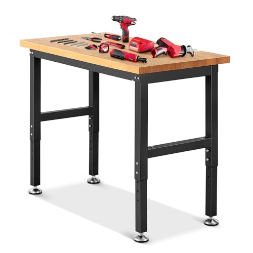 ENJOYWOOD Work Bench for Garage Workbench Adjustable...