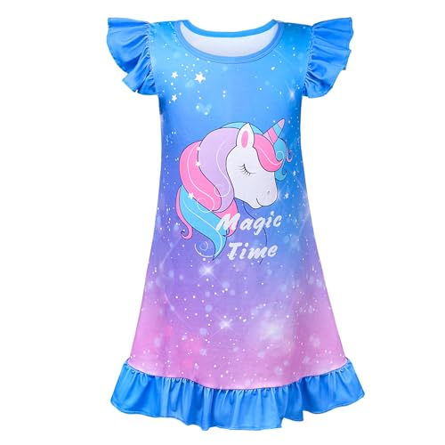 Image of Girls Nightgowns Unicorn Sleepwear Night Sleep Dress Pajamas Little Kids Toddler Soft Nightgown