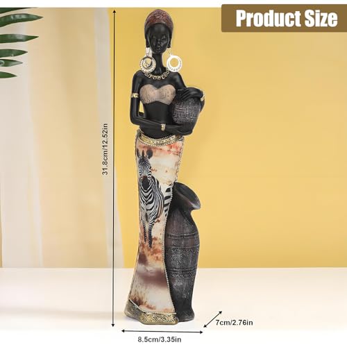 Estatua Africana de Resina Hecha a Mano Tissting 31.8 cm miniatura 2