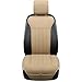 BLACK PANTHER Cojin Asiento Coche, Fundas Asiento Conductor,Cuatro Estaciones Universal Antideslizante Protector Asiento Delanterocon Respaldo(1PC-Beige)
