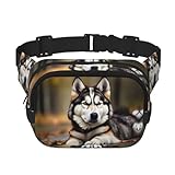 Elegante en capas: bonita riñonera con estampado de huskys para hombres y mujeres, tiene una doble capa única. Ofrece un almacenamiento abundante y un aspecto moderno para todos.