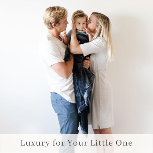 Image of SARANONI Luxury Receiving Blankets for Babies | Ultra-Soft Lush and Boutique Quality Baby Blanket | Charcoal - 40 inch x 30 inch