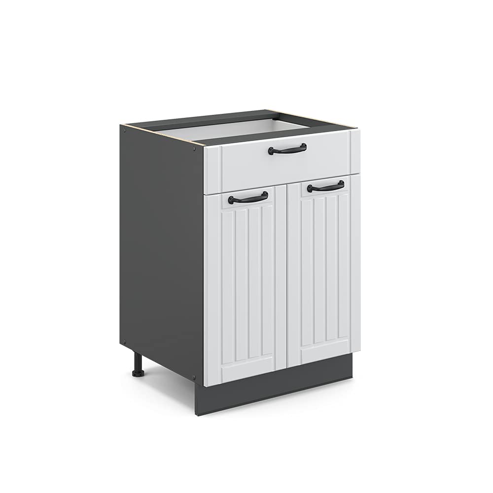 Vicco Kitchen base cabinet Fame-Line, White country house, 60 cm with drawer, without worktop, for combination with other modules from the Fame-Line series — image 1