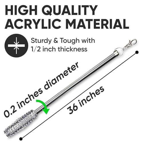 Jos & Haz Curtain Pull Wand Clear Acrylic 36" (2 Pack) – Pull Rod Wand for Grommet Panels, Vertical Blinds, Shower Drapes – Invisible Curtain Opener Stick for Opening & Closing Curtains