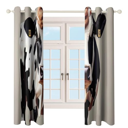Rideaux occultants contre le vis-à-vis et le froid motif vache - 5