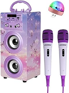 DYNASONIC (3 Generation Karaoke Machine with Microphone, Speaker ideal for original gifts for children girls toys, portable and wireless (Model 18-LUZ)