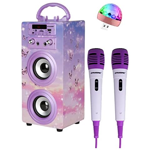 DYNASONIC (3 Generation Karaoke Machine with Microphone, Speaker ideal for original gifts for children girls toys, portable and wireless (Model 18-LUZ) Cover