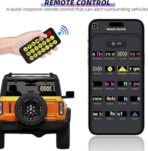 Image of Flexible LED Matrix Panel Display Sign, 7x3 Inches, IP65 Waterproof, App and Remote Control, for Cars, Home, Office, Shops