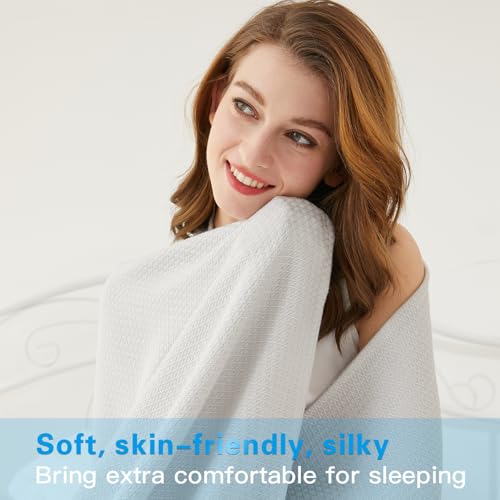 Image of AmyHomie Cooling Blanket Queen Size 90 inchx90 inch, 100% Rayon Derived from Bamboo