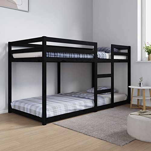 Gecheer Cama Litera de Madera,Escalera Barandillas Protección Juvenil Niños,Estructura de Cama...
