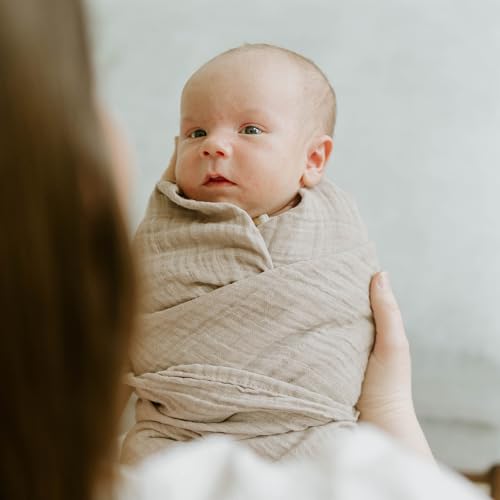 Image of Little Unicorn Muslin Swaddle Blanket for Newborns & Infants | Soft & Breathable Fabric | Baby Blanket for Swaddling, Nursing, Shower Gifts (Driftwood)