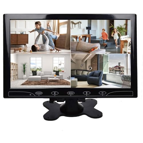 CAMWORLD 10.1 Inch Small HDMI Monitor CCTV Security Camera Monitor with VGA AV Input 1024x600 HD LED Display Screen Touch Button Built-in Speaker for DVR NVR Raspberry Pi PC Gaming